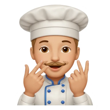 Chef with pinched fingers and kissing lips emoji sticker