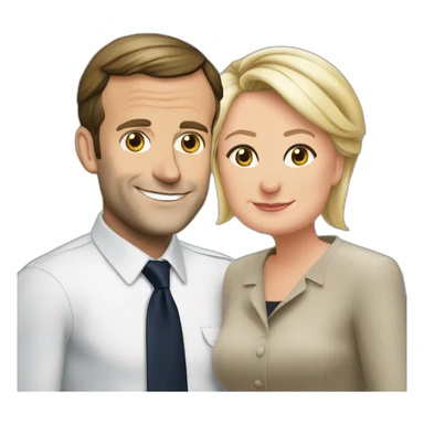 emmanuel macron et marine le pen sticker