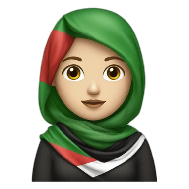 white women holding palestine flag wearing Palestinian scarf sticker
