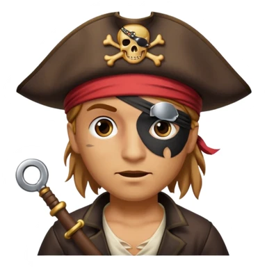 Pirata con un gráfico y un parche sticker