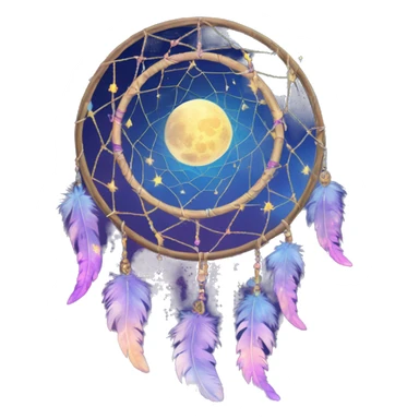 Sparkly moon-and-stars-galaxy-dreamcatcher sticker