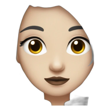 goth,girl,ash color hair,adorable,thin face,reddish eyes,gay,lesbian,cuddling sticker