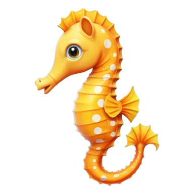 olorful cartoon-style seahorse. 🪸

It’s primarily orange with yellow and white spots along its body. The seahorse has a large blue eye, a curled tail, and a pinkish fin on its back. Its design is cute and stylized—similar to what you’d find in children’s illustrations, stickers, or emoji-like art sticker
