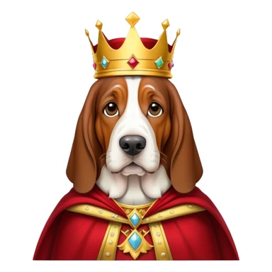 Basset Hound dressed as a king sticker
