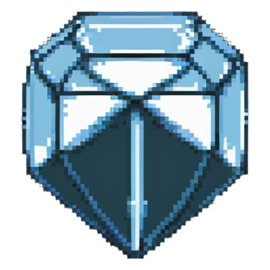 maximum blocky ultra-abstract pixel art Minecraft diamond emoji with only 2-4 large square pixels sticker