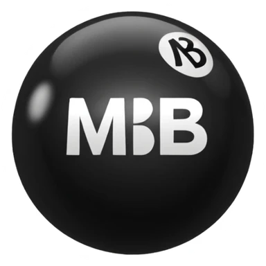 Black pull Ball with MB written on it sticker