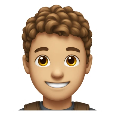 smiling boy portrait with brown hair sticker