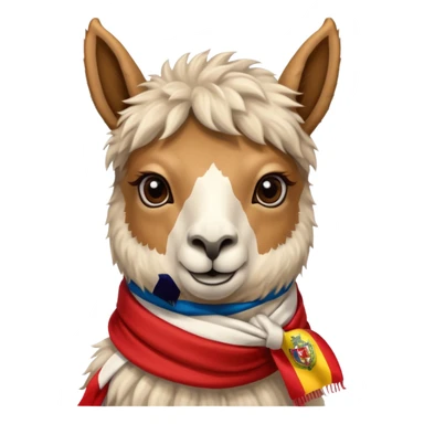 llama con una bufanda de la bandera de Perú sticker