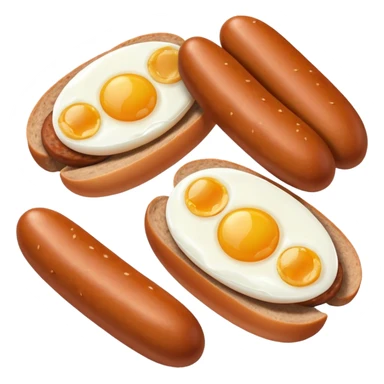 Two boiled eggs and two breakfast sausage restaurant style sticker