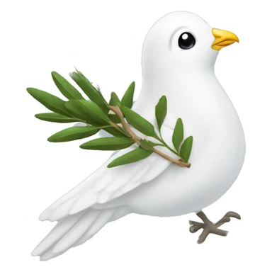 A white dove with an olive branch sticker