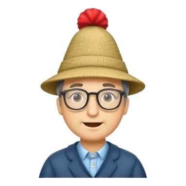 Man with glasses wearing a tall funny hat. sticker