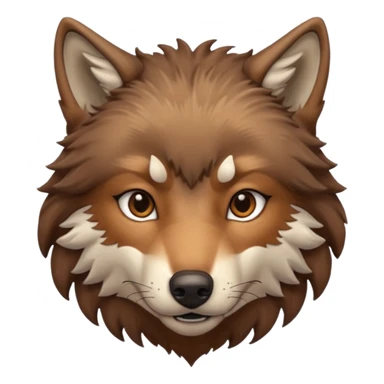 Brown wolf head sticker