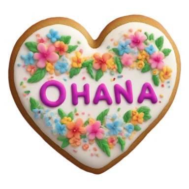 Cookie heart with ohana sticker