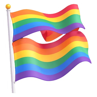 gay pride rainbow flag, waving, vibrant and shiny sticker