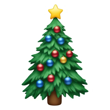 Kerstboom met blauwe versiering sticker