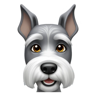 Happy gray and white schnauzer with pointy ears sticker
