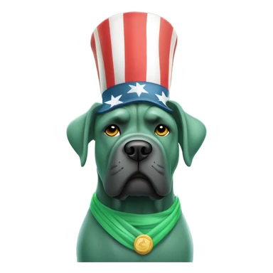  A green-colored Cane Corso dressed as the Statue of Liberty. sticker