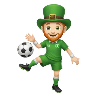 Leprechaun with a soccer ball sticker