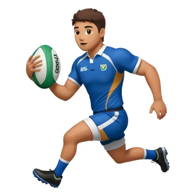 Rugby player with ball running sticker