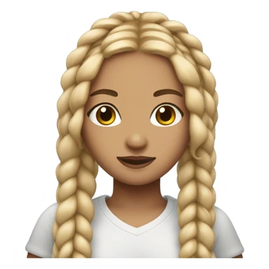 Light skin girl with knotless braids  sticker