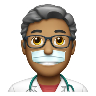 a surgeon having quick lunch sticker