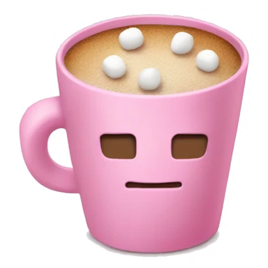 Coffee with small marshmallows in a pink small cup sticker