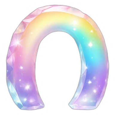 glossy Pastel iridescent rainbow crystal crescent sticker