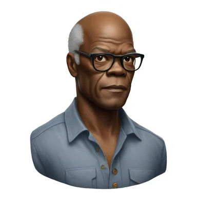 hyper realistic samuel l jackson wearing shirt sticker
