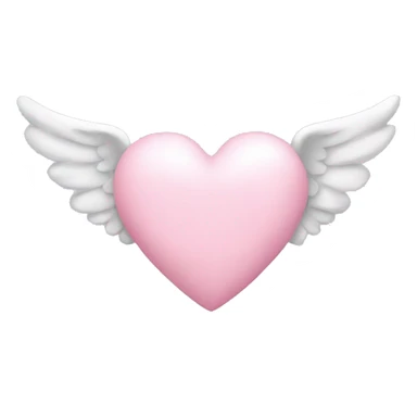 Light pink heart with angel wings sticker