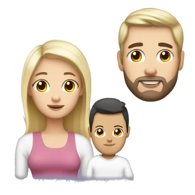 Mum, dark hair/  Dad, Blond hair/ newborn sticker