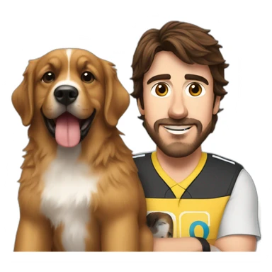 fernando alonso con un perro sticker