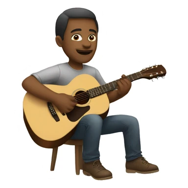 Man playing acoustic guitar  sticker
