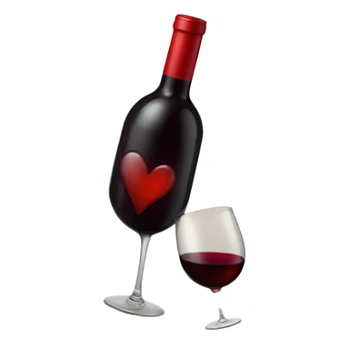 Red wine heart sticker