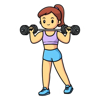 girl lifting a dumbbell sticker