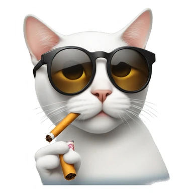 Cat smoking a cigarette with sunglasses sticker