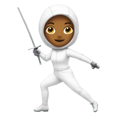 fencing woman sticker