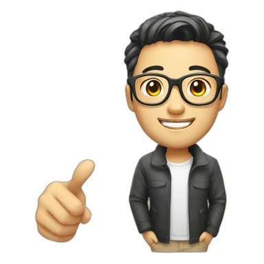 HongKong guy glasses sunny smile sticker