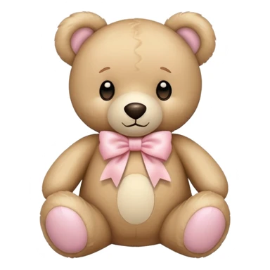 Teddy bear with light pink bow  sticker