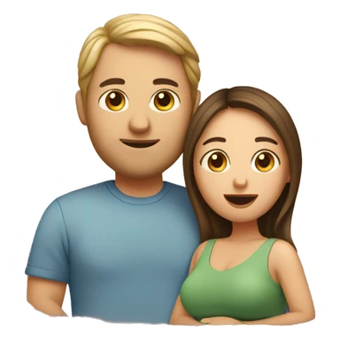 A pregnant woman with her husband  sticker