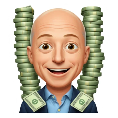 jeff bezos sniff money and laughing like madman sticker