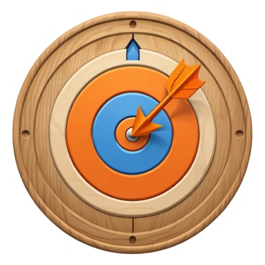 blue target with orange arrow in the center sticker