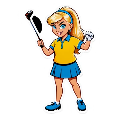 Blondie plays golf sticker