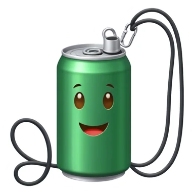 Green Soda can on leash  sticker