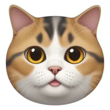 A fat calico british shorthair cat sticker