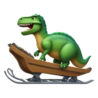 Dinosaur on a sledge sticker