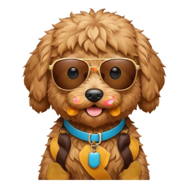 Mini goldendoodle wearing sunglasses  sticker