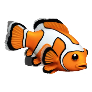 a little clownfish has an orange body and three vertical black and white stripes. sticker