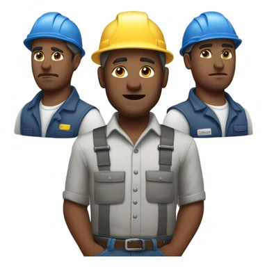 blue collar workers photorealistic serious sticker