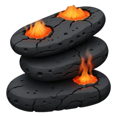 three stacked lava stones with a hint of steam sticker
