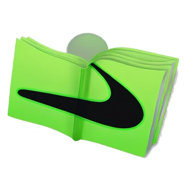 nike swoosh neon green book sticker